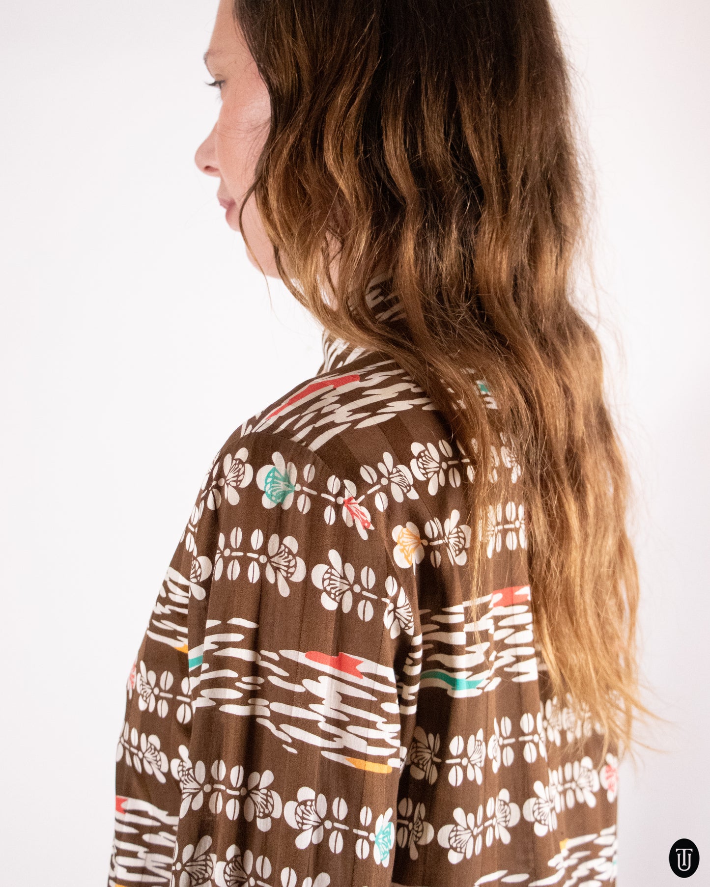 70's Lanvin Printed Cotton Shirt S