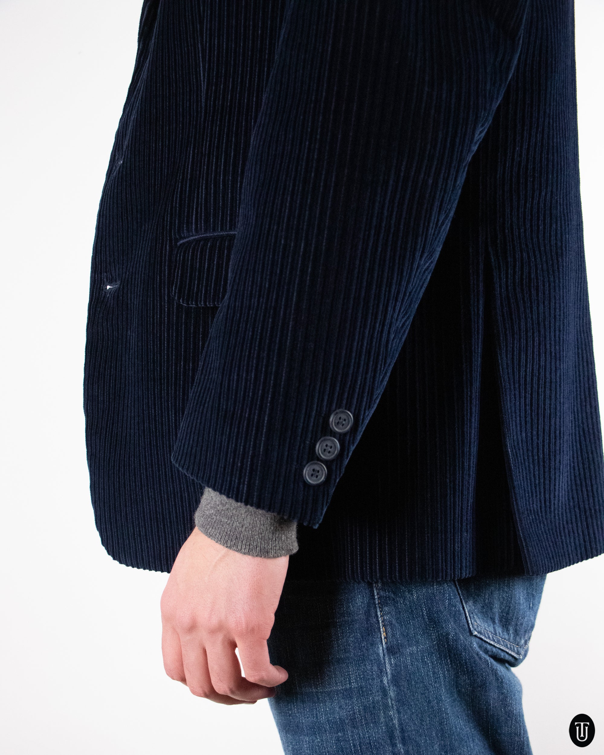 90's Navy Corduroy Blazer M