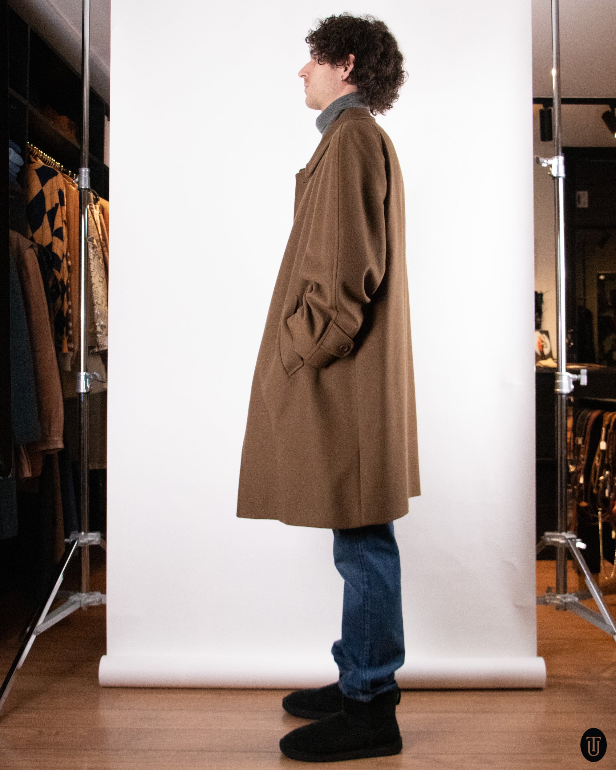 70's Italian Wool Coat L