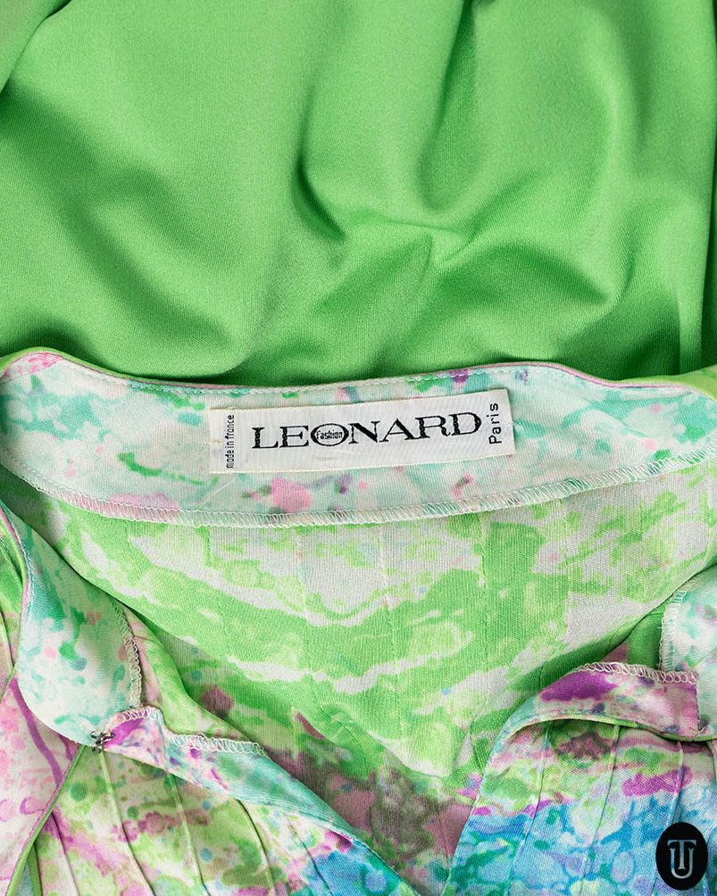 1970s Leonard Printed Silk Jersey Dress S