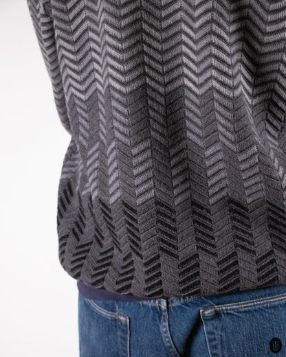 00's Missoni Grey Tone Zig Zag Knit L