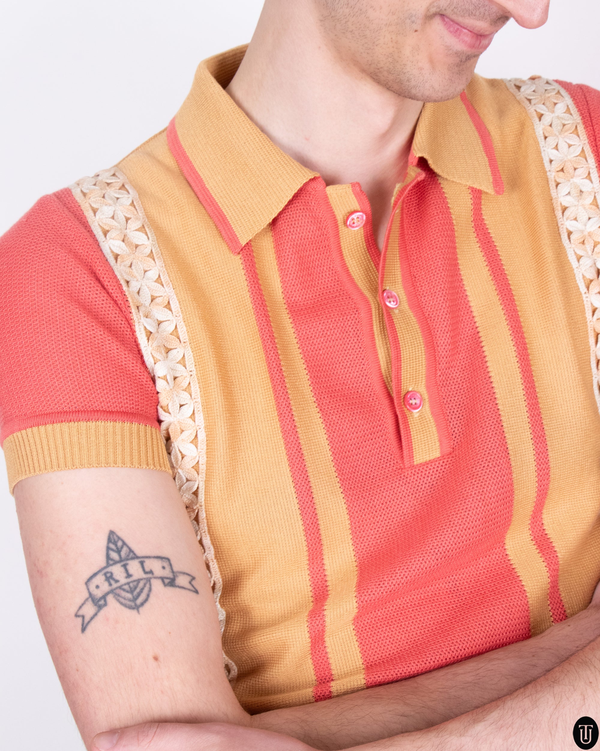 70's Missoni Knit Polo With Lace S