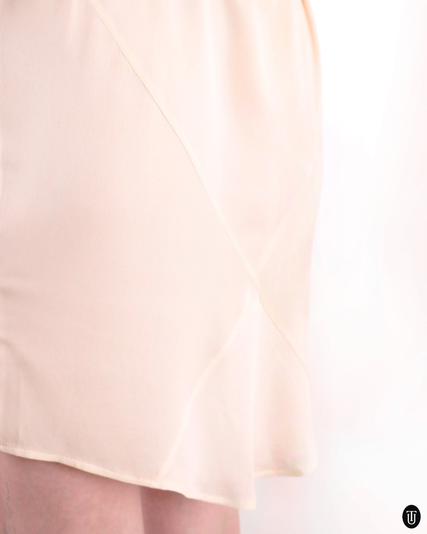 90's Gattinoni Cream Silk Mini Dress S
