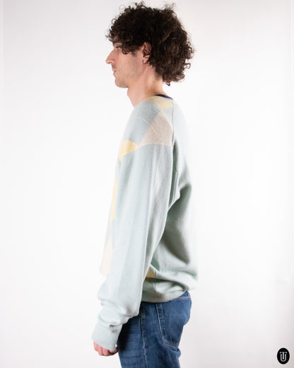 80's Pringle Classic Cashmere Diamond Print Sweater L