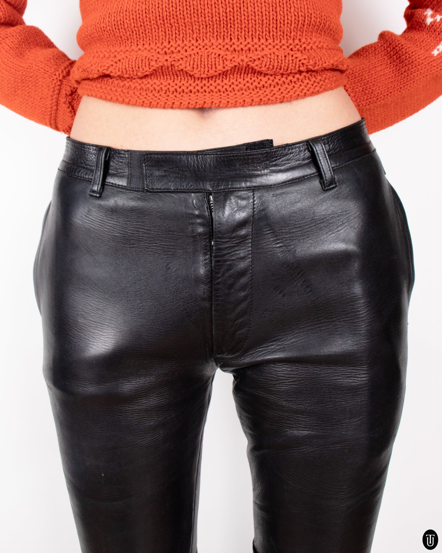 90's Yves Saint Laurent Rive Gauche Leather Pants S