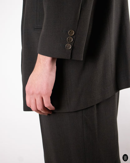 80's Giorgio Armani Black Label Three-piece Wool Blend Suit XL