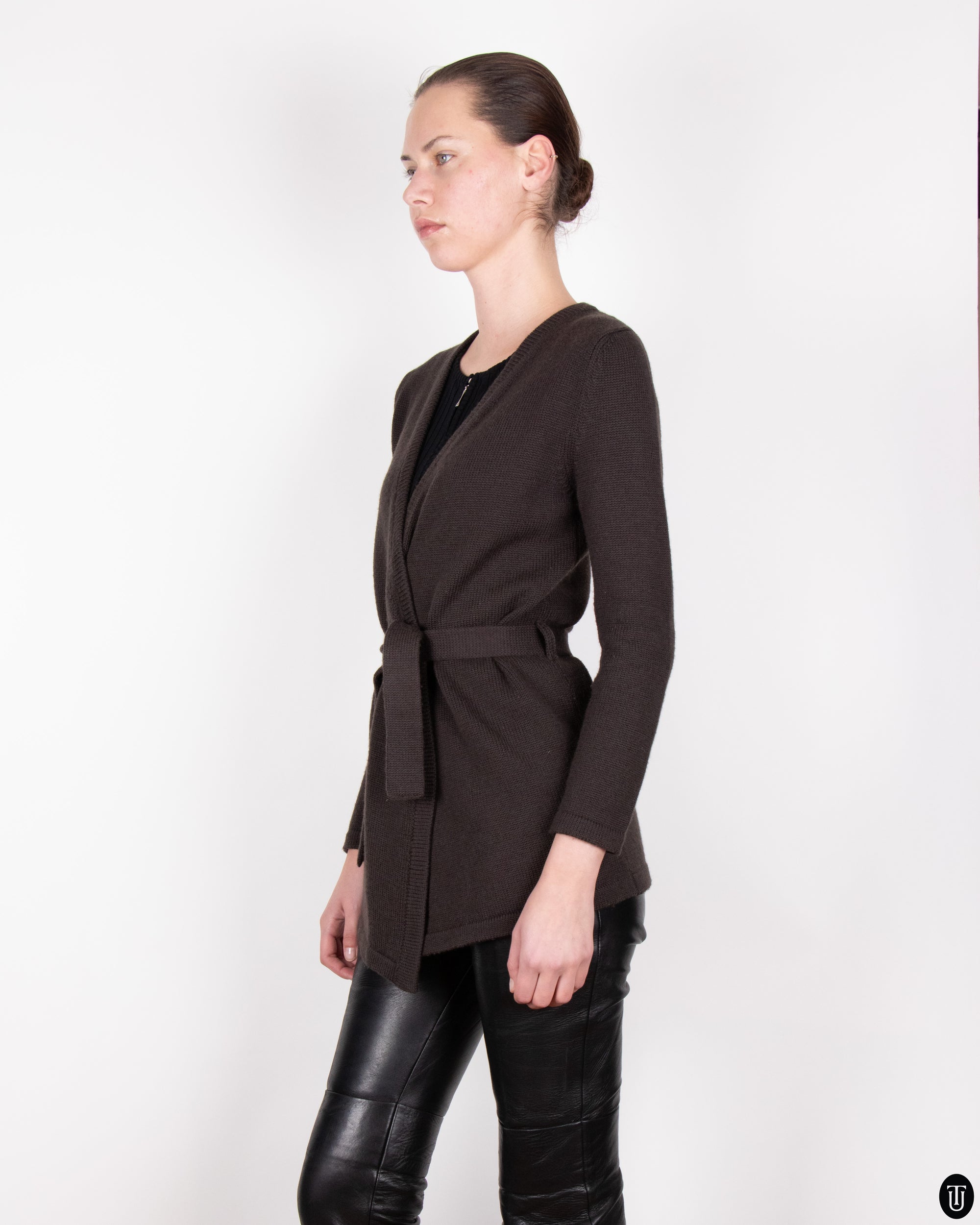 70's Yves Saint Laurent Rive Gauche Brown Wool Cardigan M