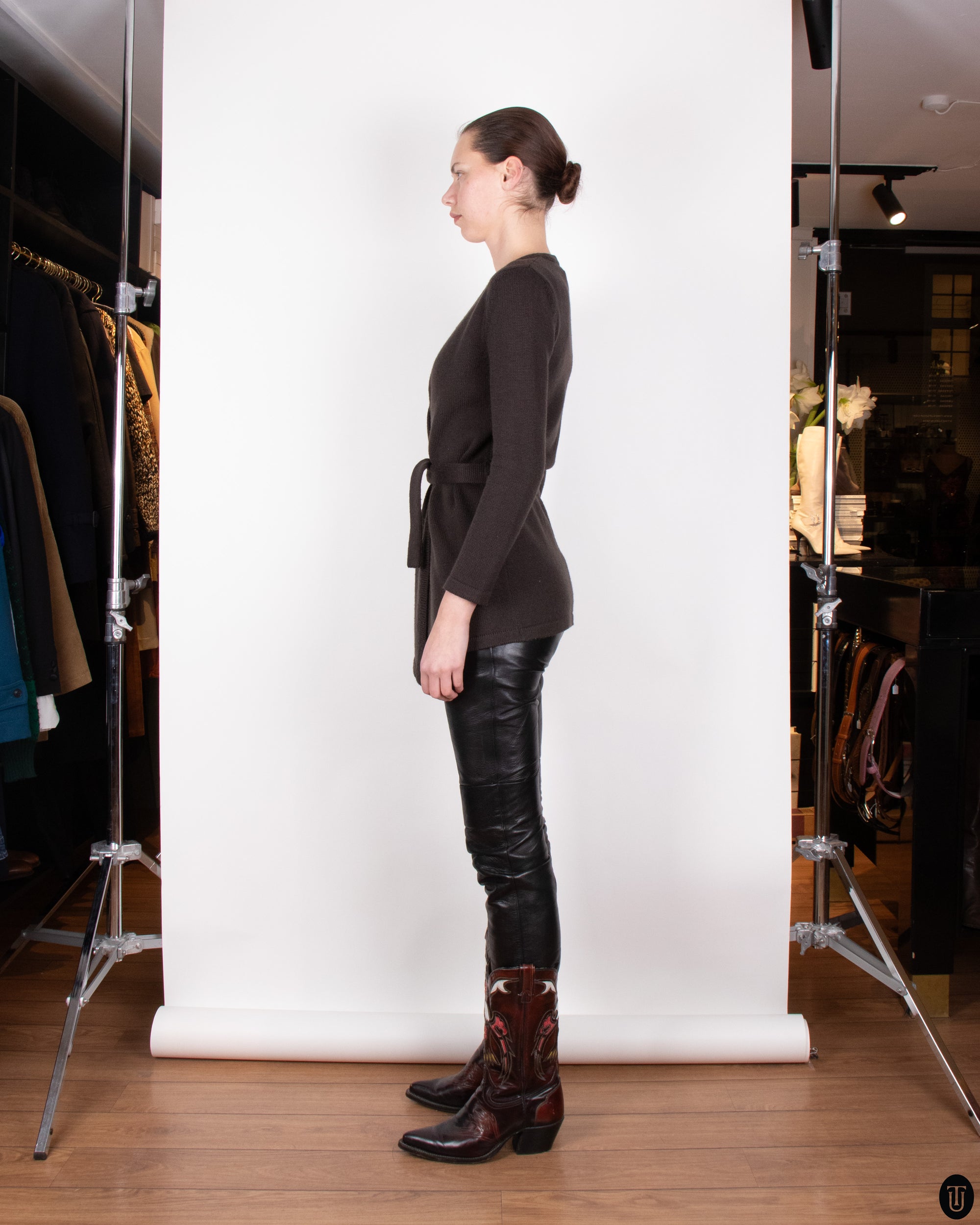 70's Yves Saint Laurent Rive Gauche Brown Wool Cardigan M