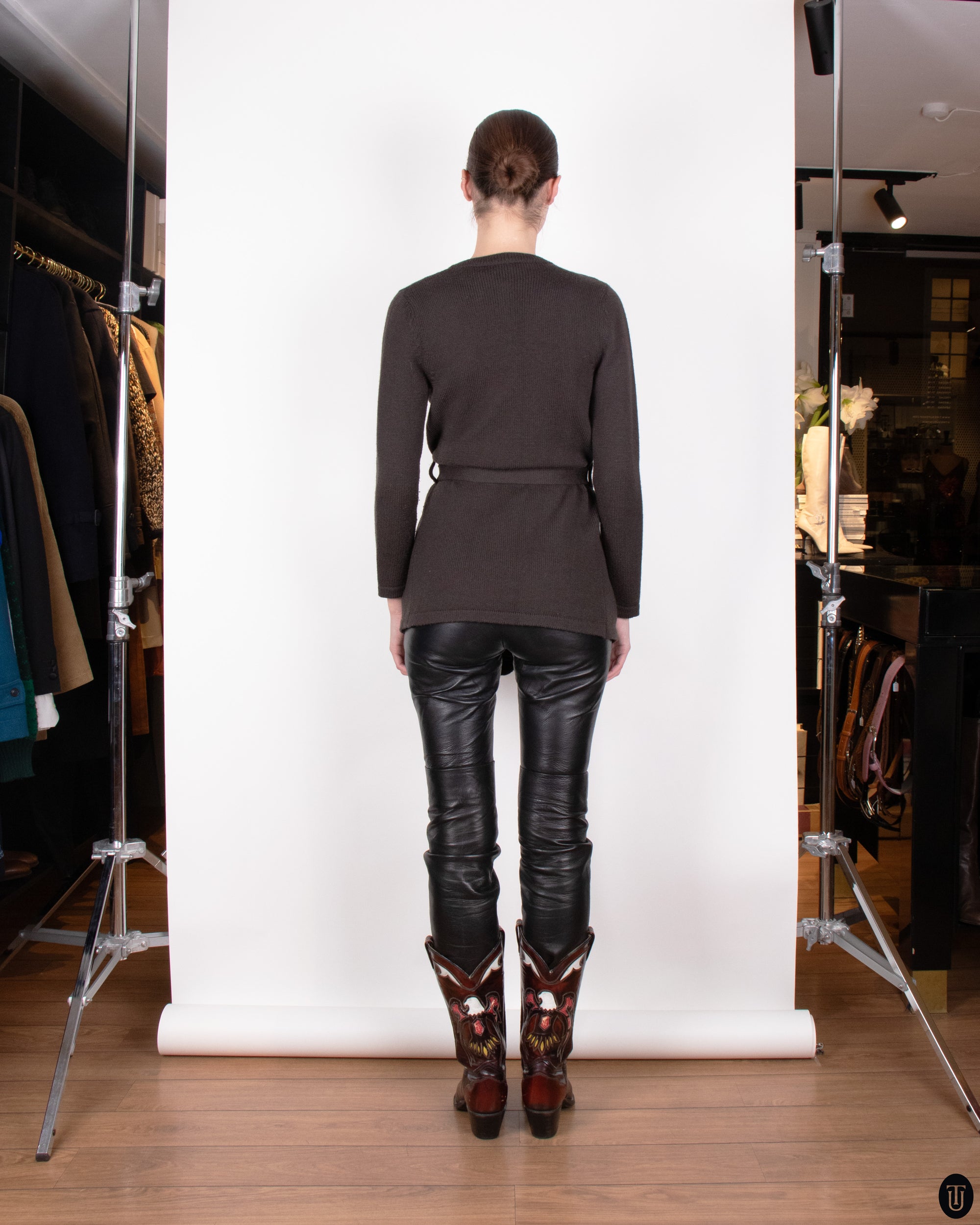 70's Yves Saint Laurent Rive Gauche Brown Wool Cardigan M