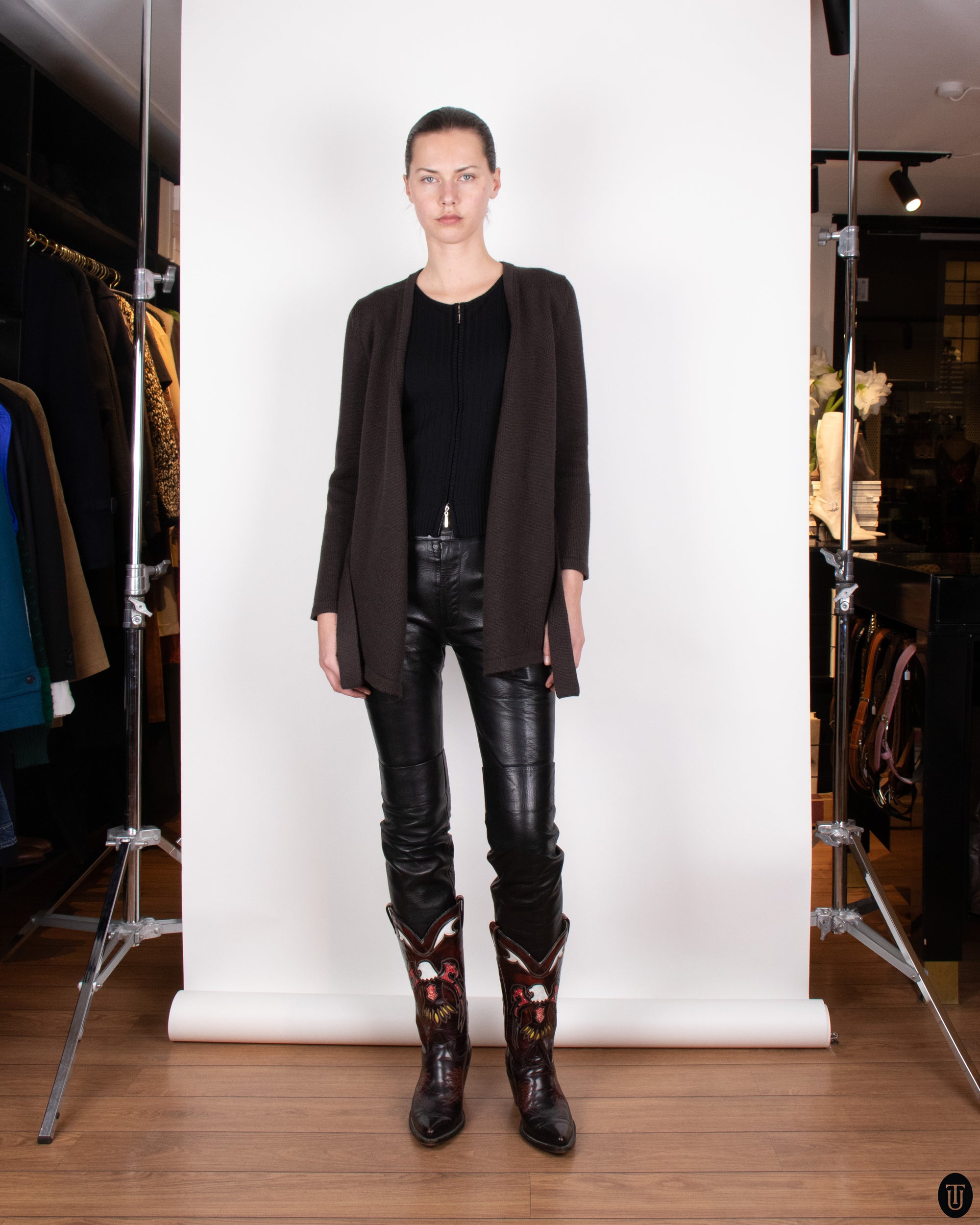 70's Yves Saint Laurent Rive Gauche Brown Wool Cardigan M