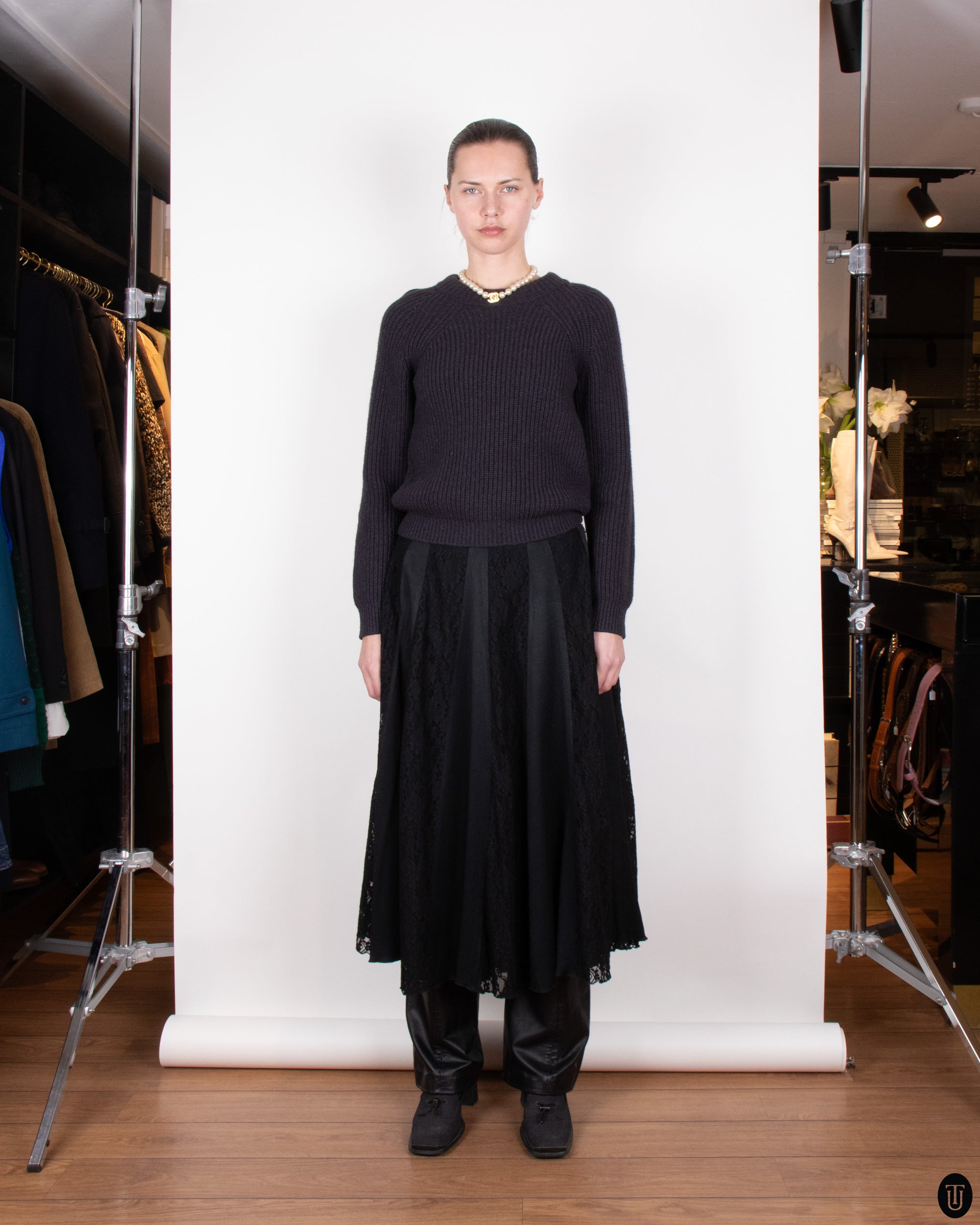 00's Hermés Charcoal Gray Yak Knit S