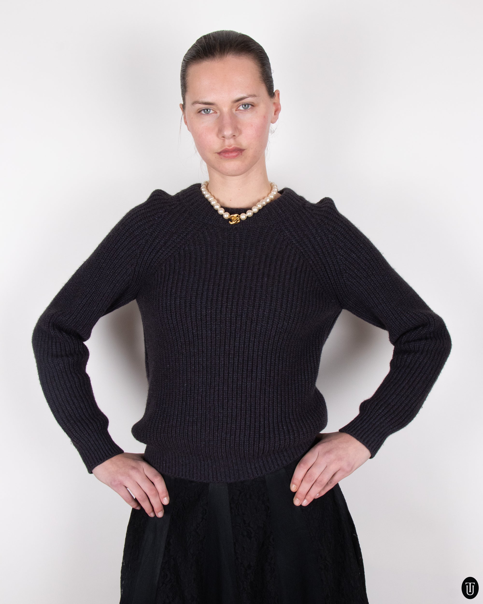 00's Hermés Charcoal Gray Yak Knit S