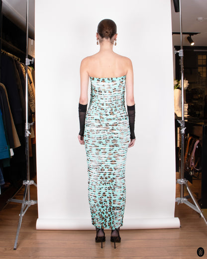 SS11 Blumarine Leopard Print Maxi Pencil Dress M