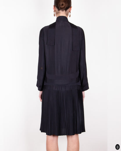20's Pleated Drop Waist Dress S
