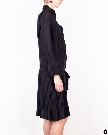 20's Pleated Drop Waist Dress S