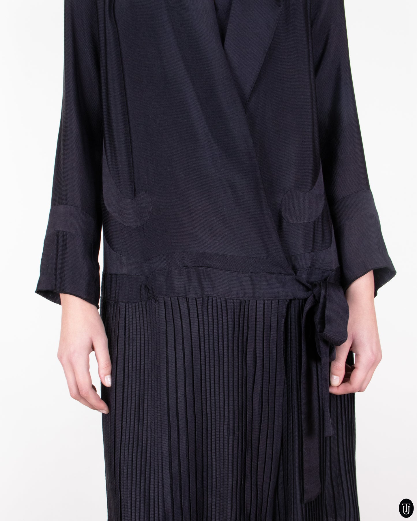 20's Pleated Drop Waist Dress S