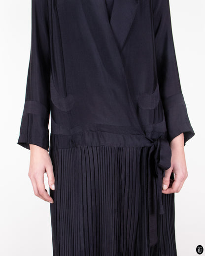 20's Pleated Drop Waist Dress S