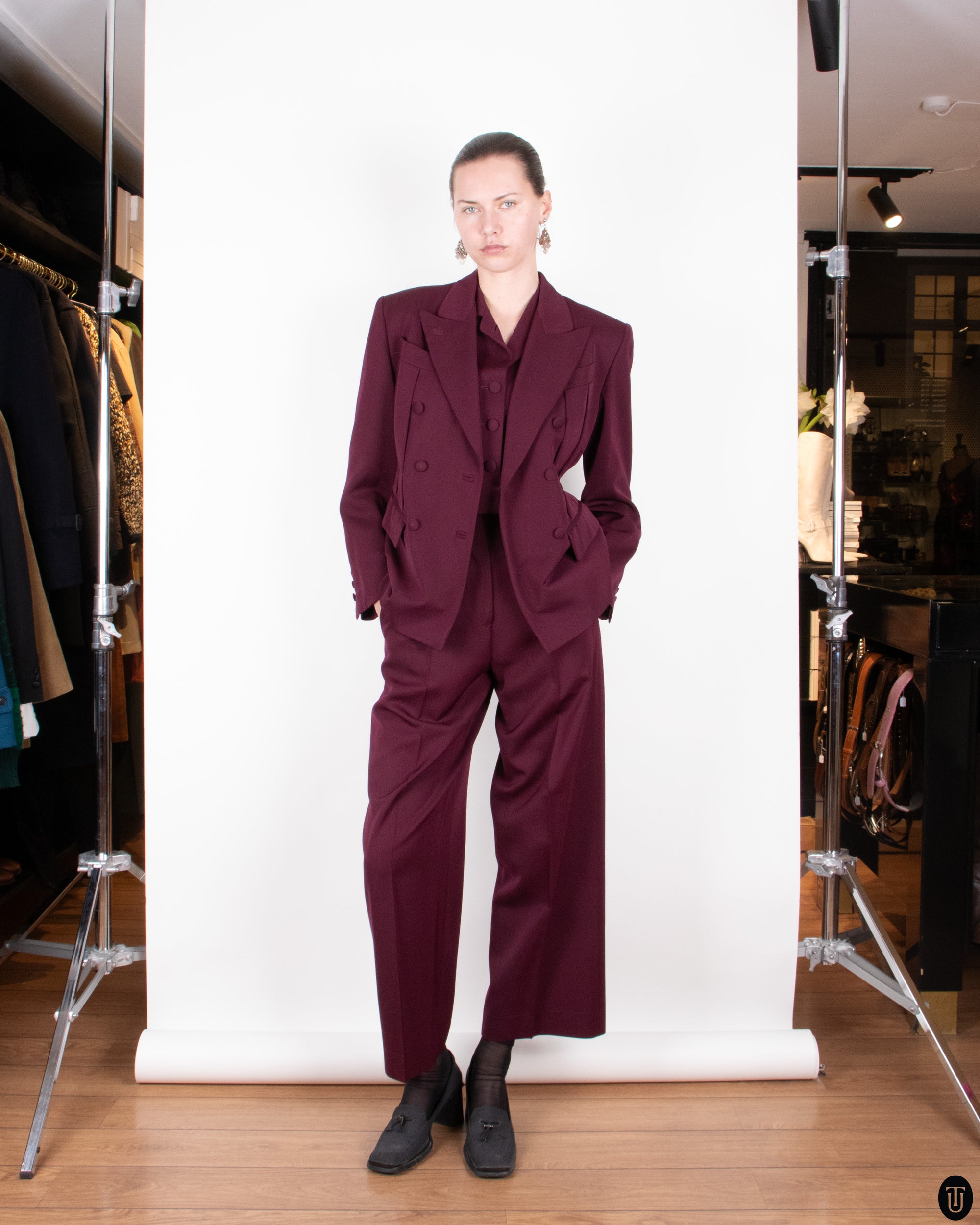 Late 90's Jean Paul Gaultier Maroon Three Piece Suit M