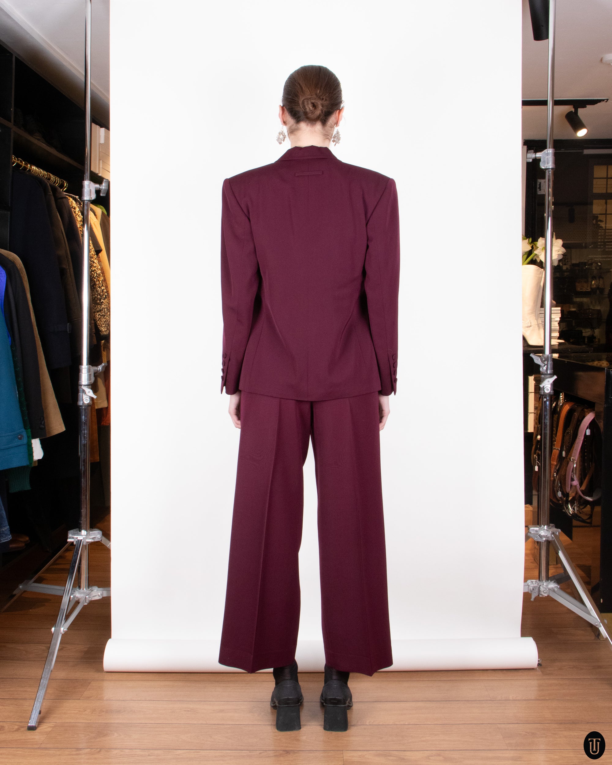 Late 90's Jean Paul Gaultier Maroon Three Piece Suit M