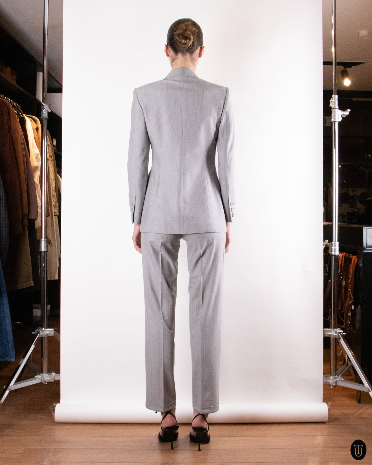 90's Gianfranco Ferre Studio Wool Pinstripe Suit S