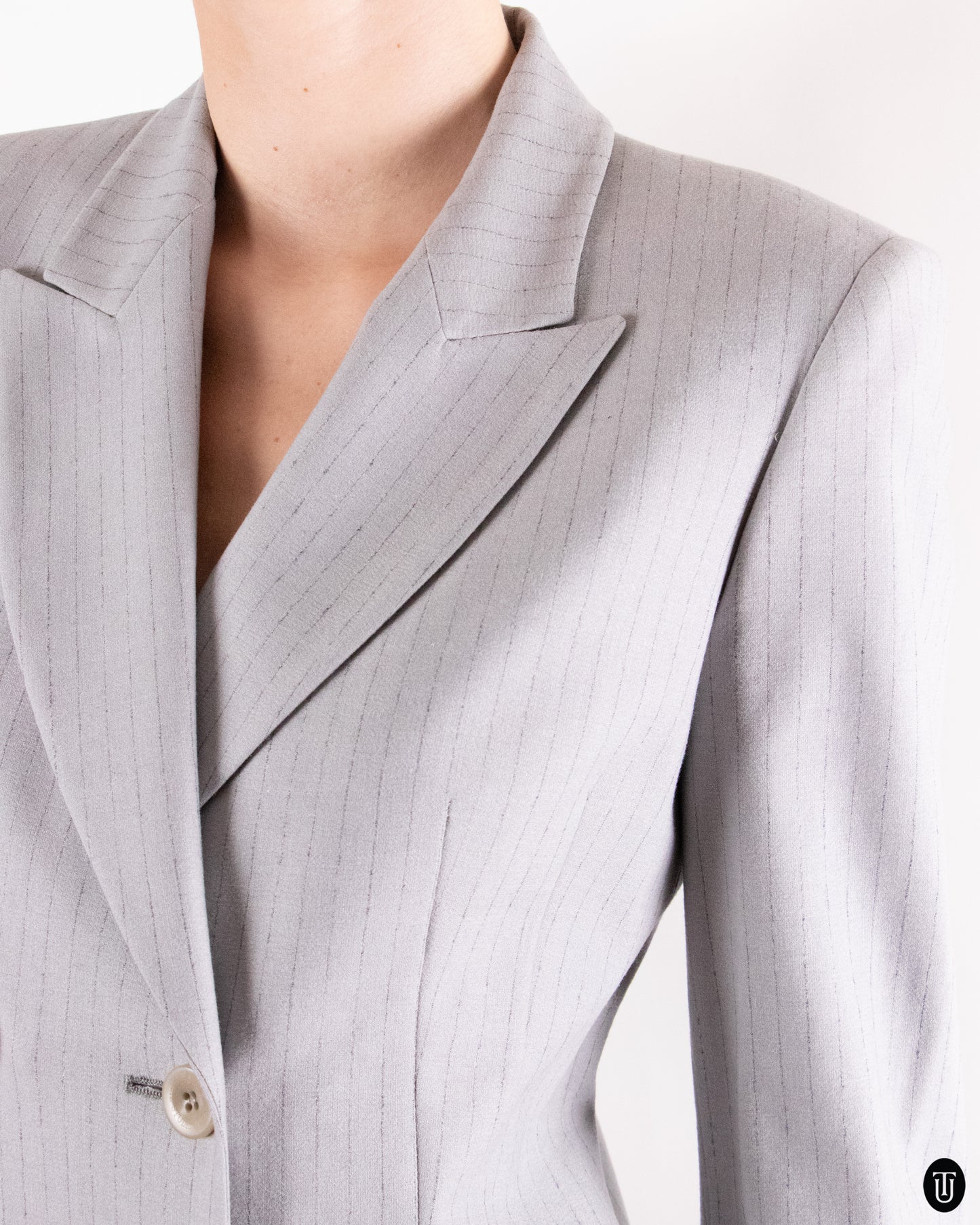 90's Gianfranco Ferre Studio Wool Pinstripe Suit S