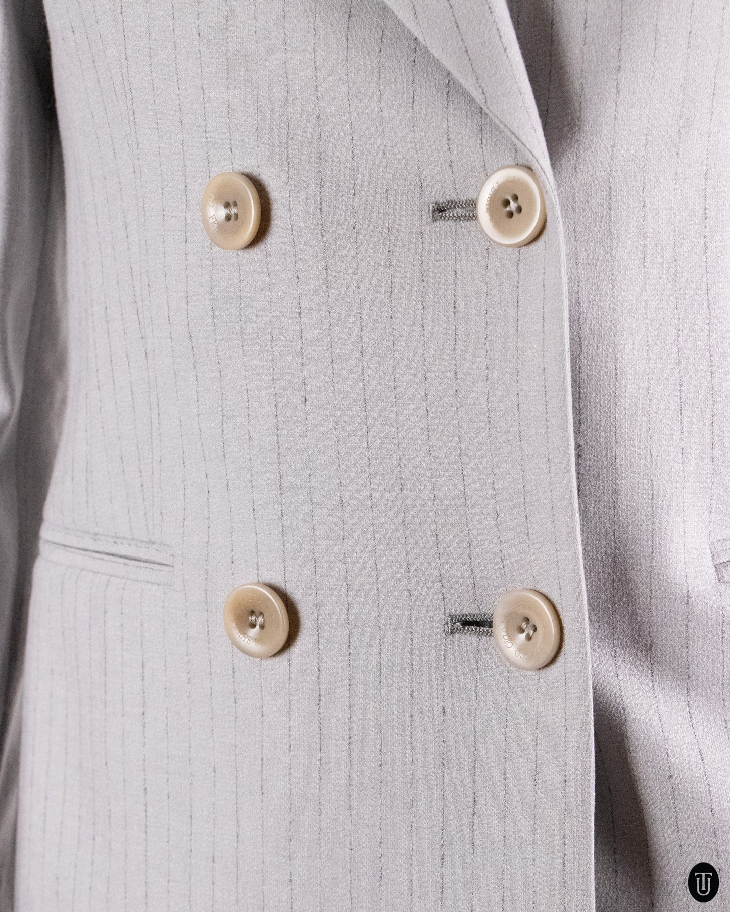 90's Gianfranco Ferre Studio Wool Pinstripe Suit S