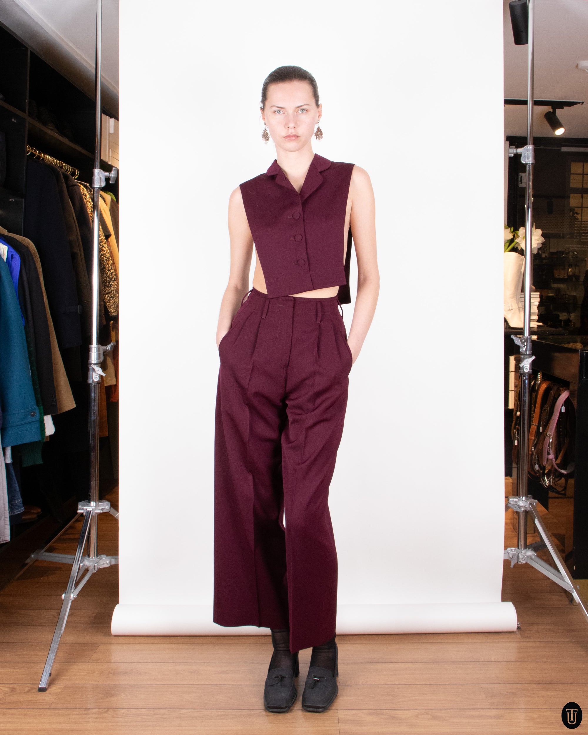 Late 90's Jean Paul Gaultier Maroon Three Piece Suit M