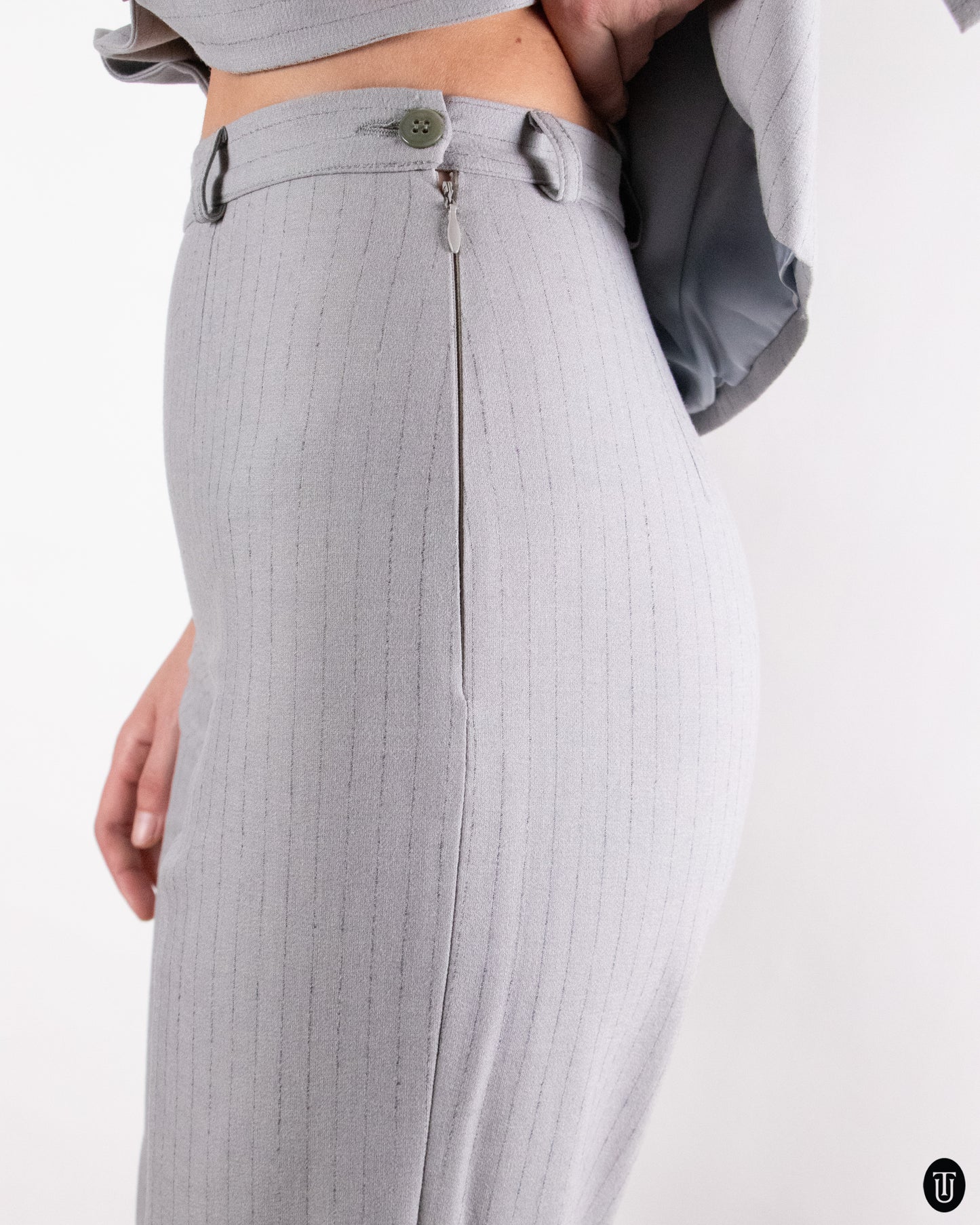 90's Gianfranco Ferre Studio Wool Pinstripe Suit S