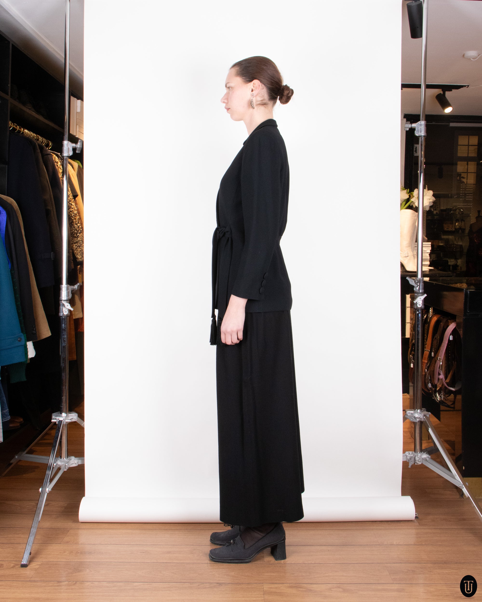 90's Christian Dior Black Wrap Blazer M