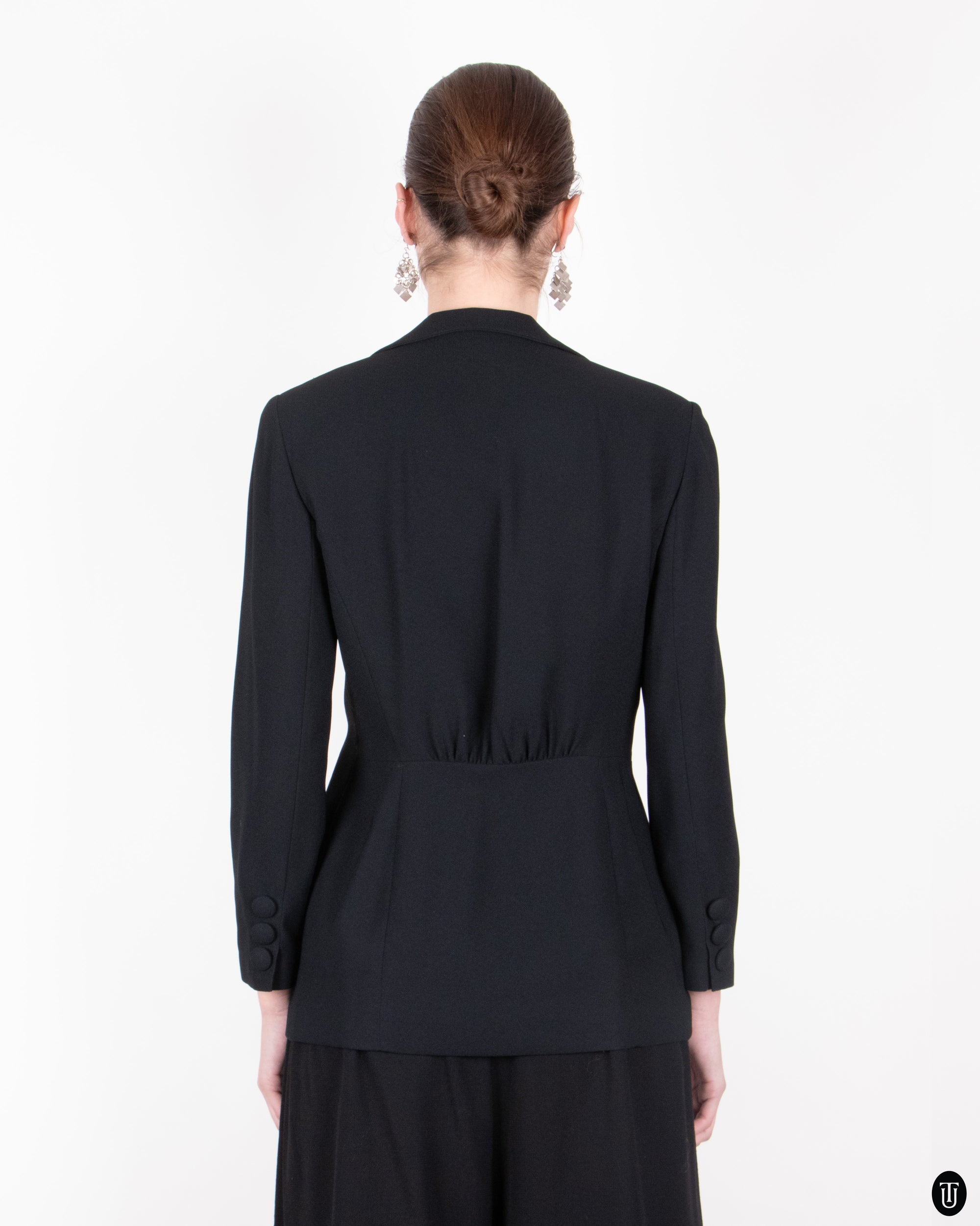 90's Christian Dior Black Wrap Blazer M