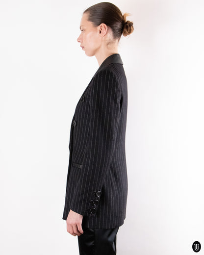 90's Gai Mattiolo Black Pinstripe Blazer M