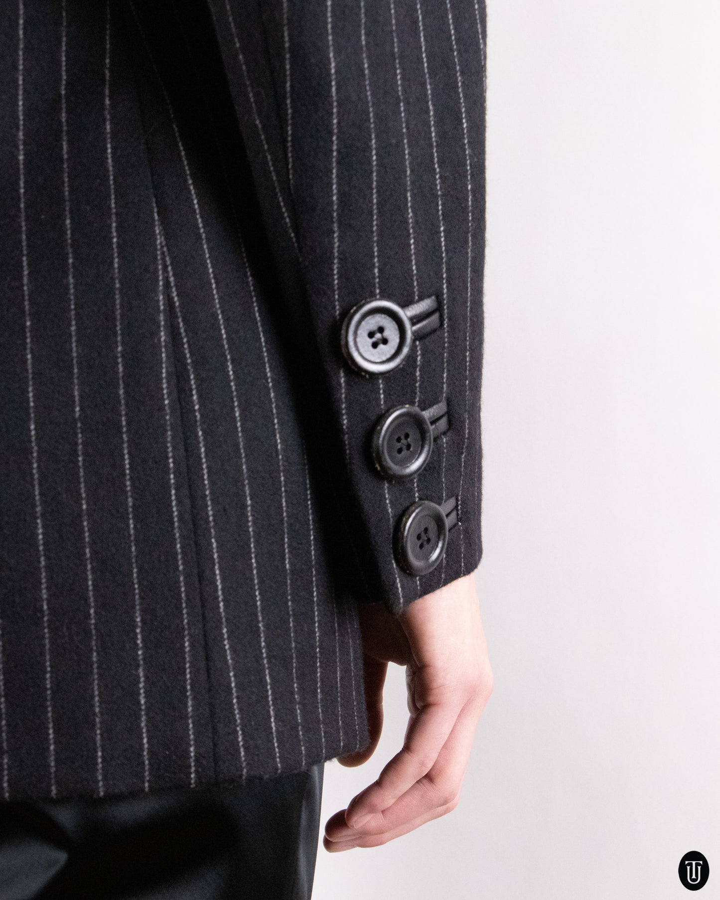 90's Gai Mattiolo Black Pinstripe Blazer M