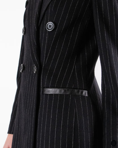 90's Gai Mattiolo Black Pinstripe Blazer M
