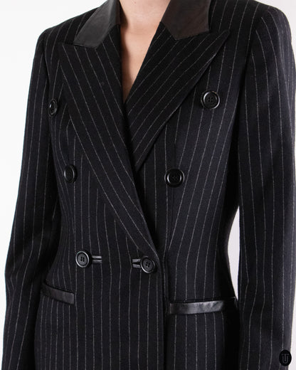 90's Gai Mattiolo Black Pinstripe Blazer M