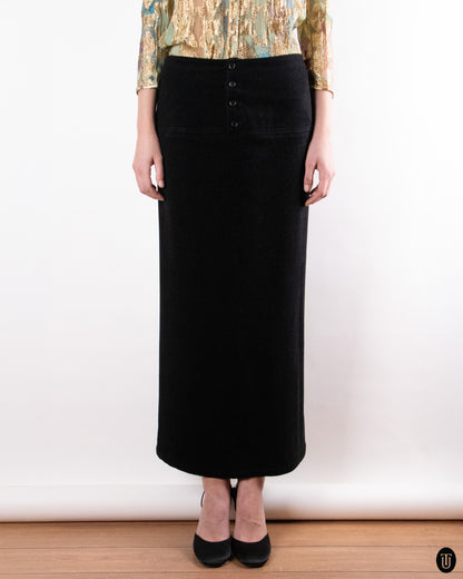 90's Yohji Yamamoto Wool Maxi Pencil Skirt S