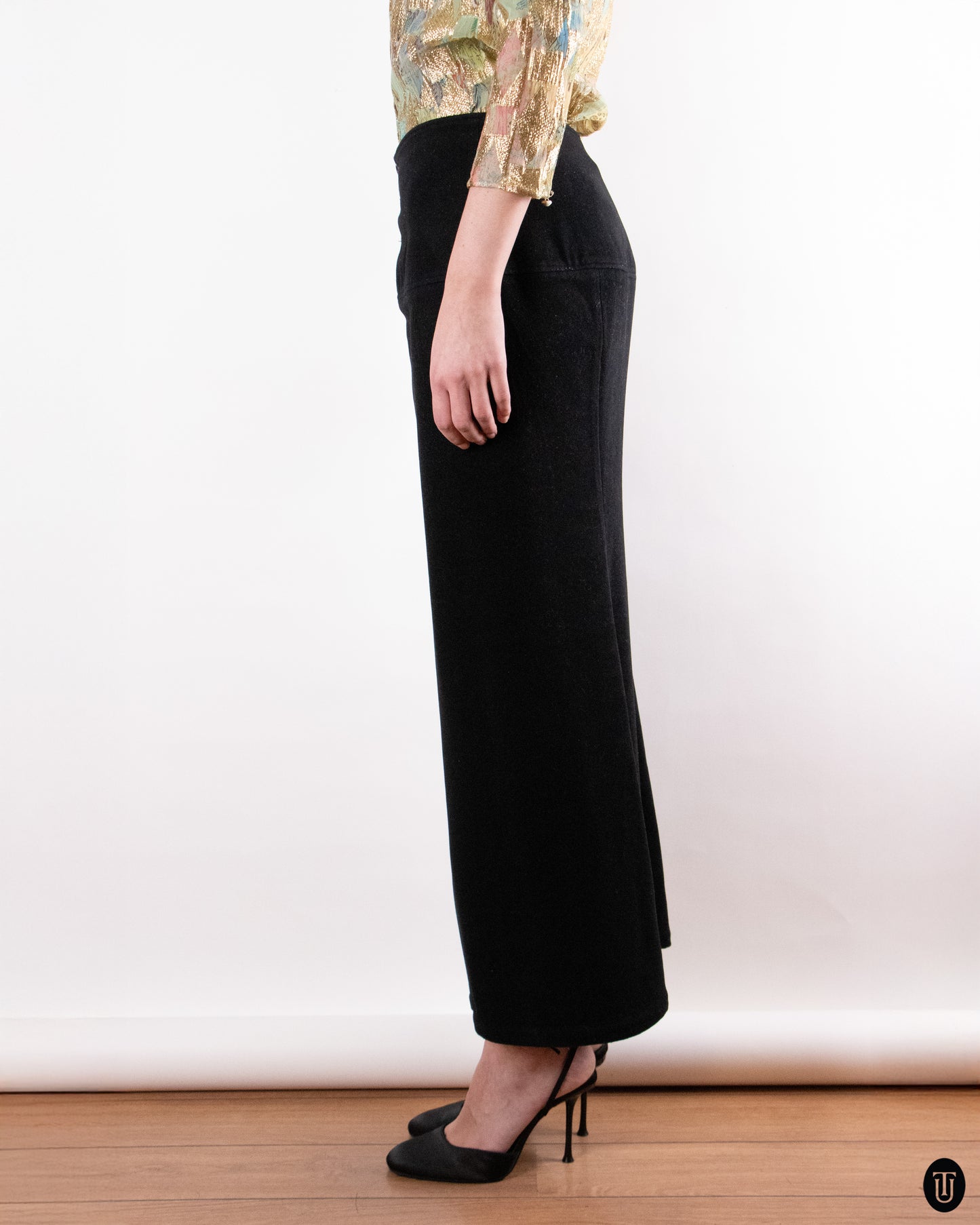 90's Yohji Yamamoto Wool Maxi Pencil Skirt S