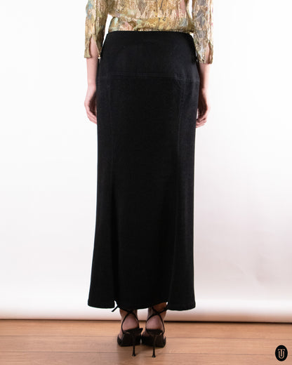 90's Yohji Yamamoto Wool Maxi Pencil Skirt S