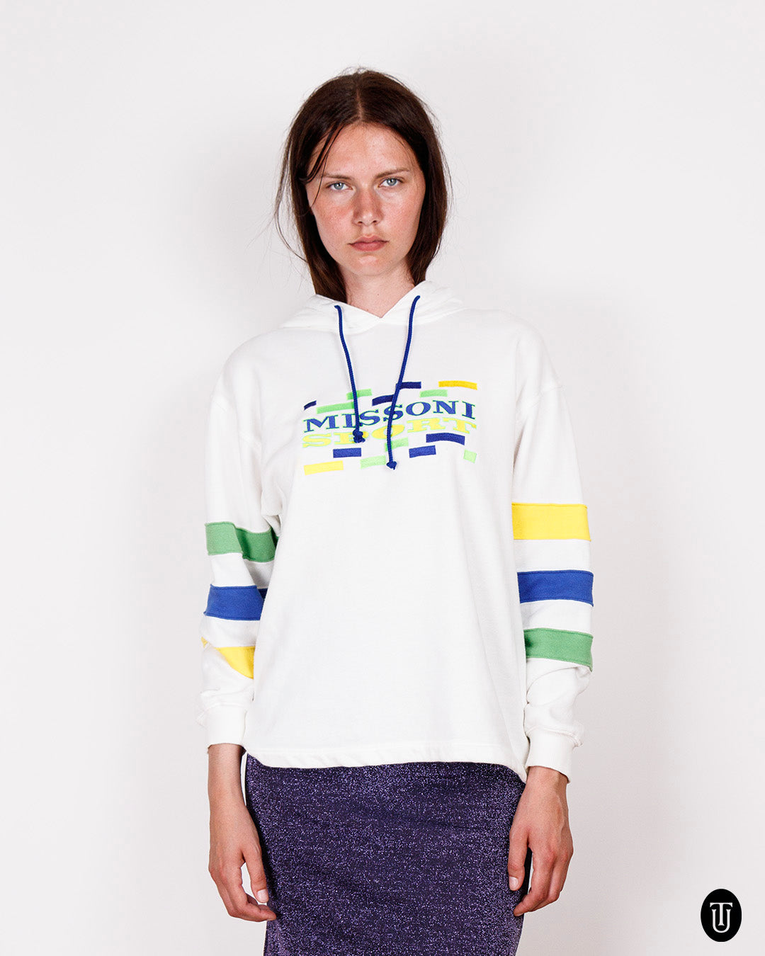 1990s Missoni Sport White Hoodie M