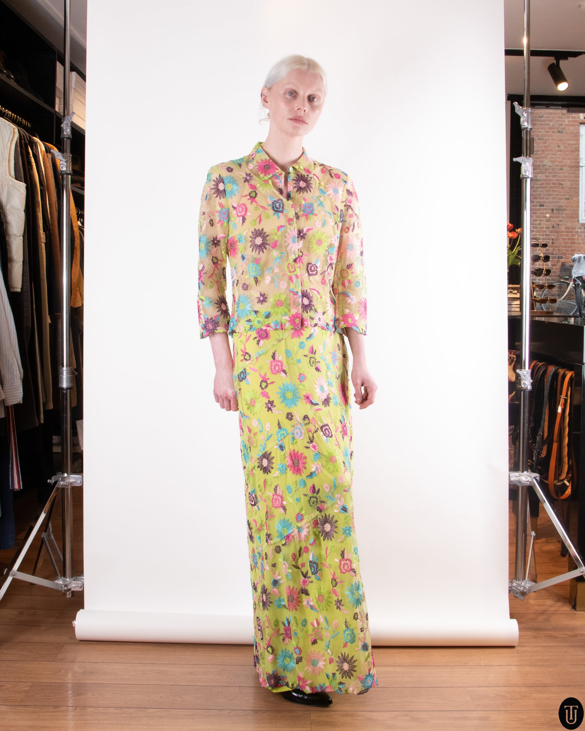 90's Chrisitan Lacroix Flower Skirt Set M