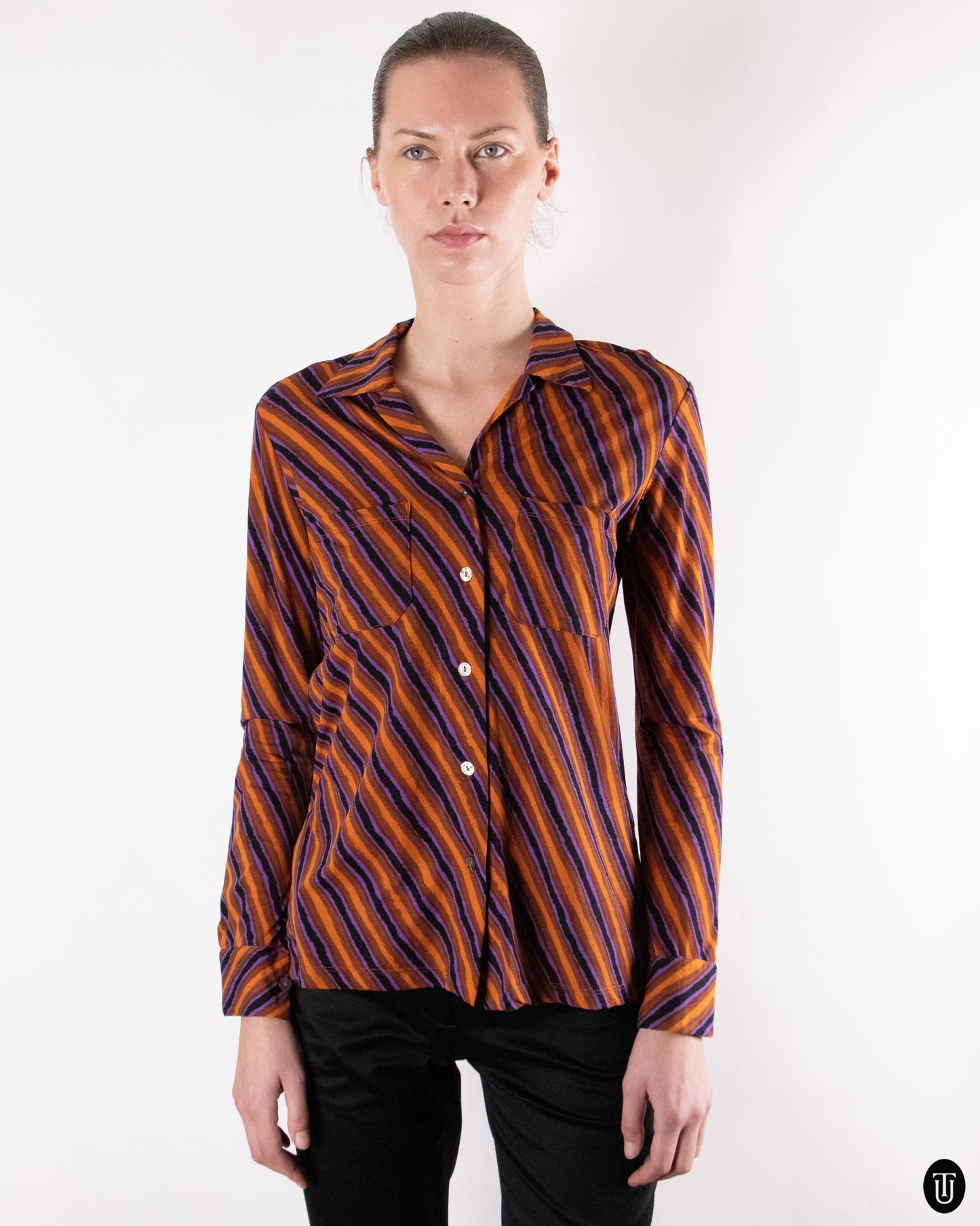 90's Romeo Gigli Striped Shirt M