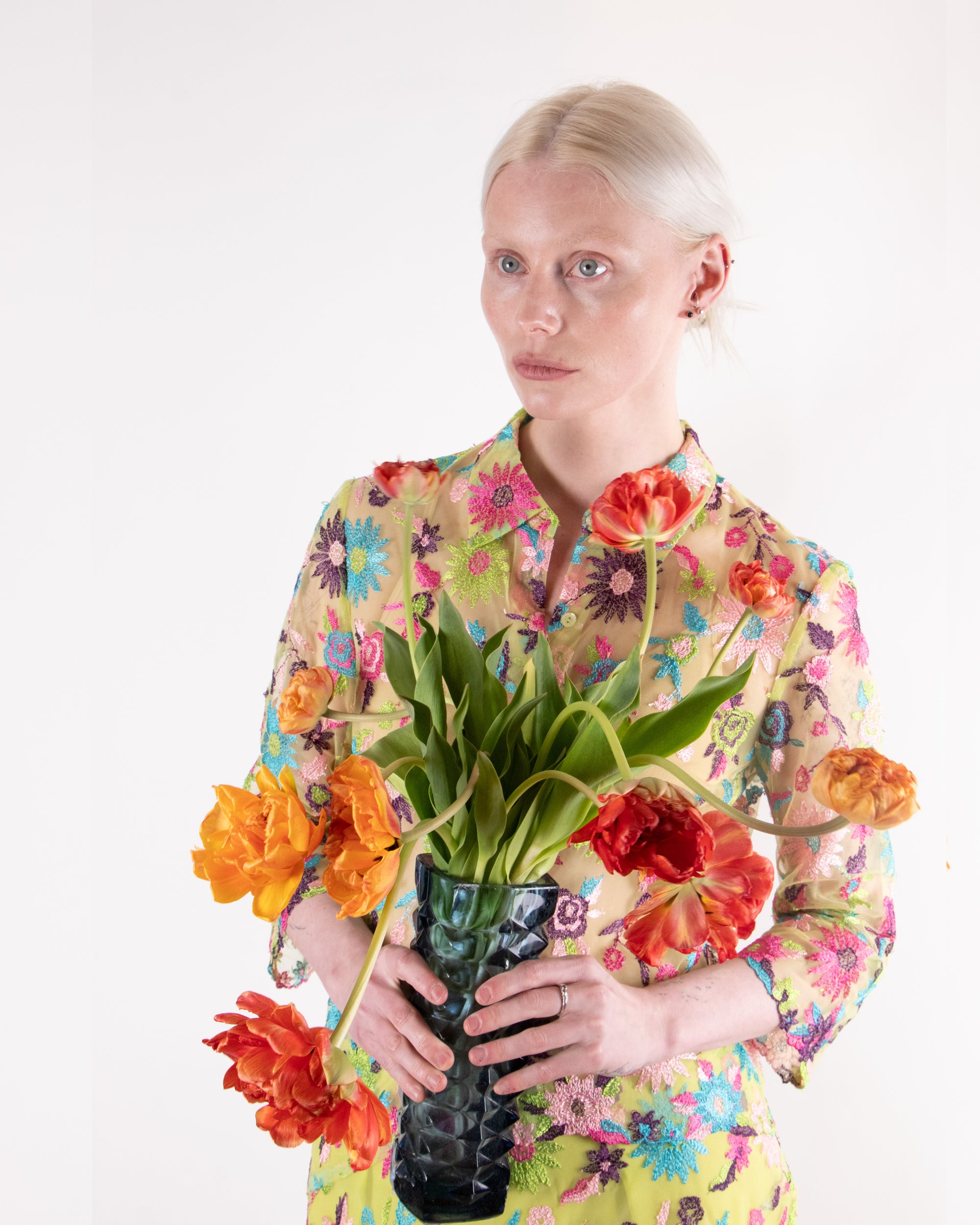 90's Chrisitan Lacroix Flower Skirt Set M