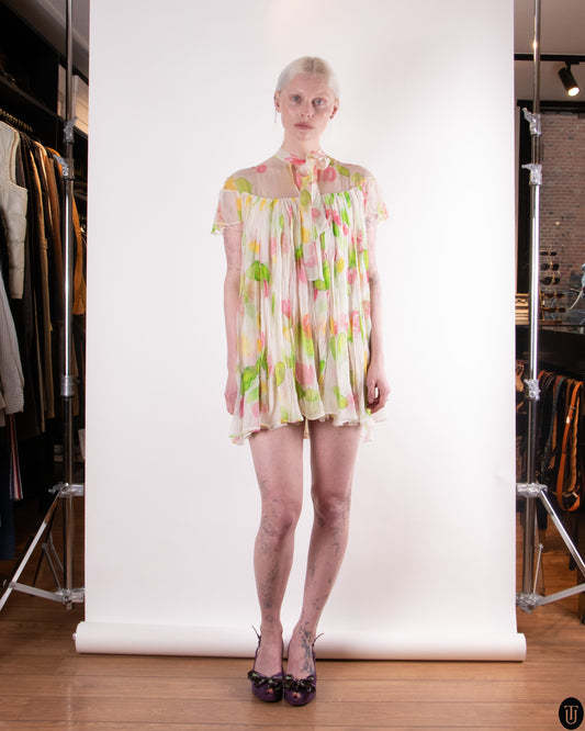 00's Nikoline Liv Andersen Floral Mini Dress S