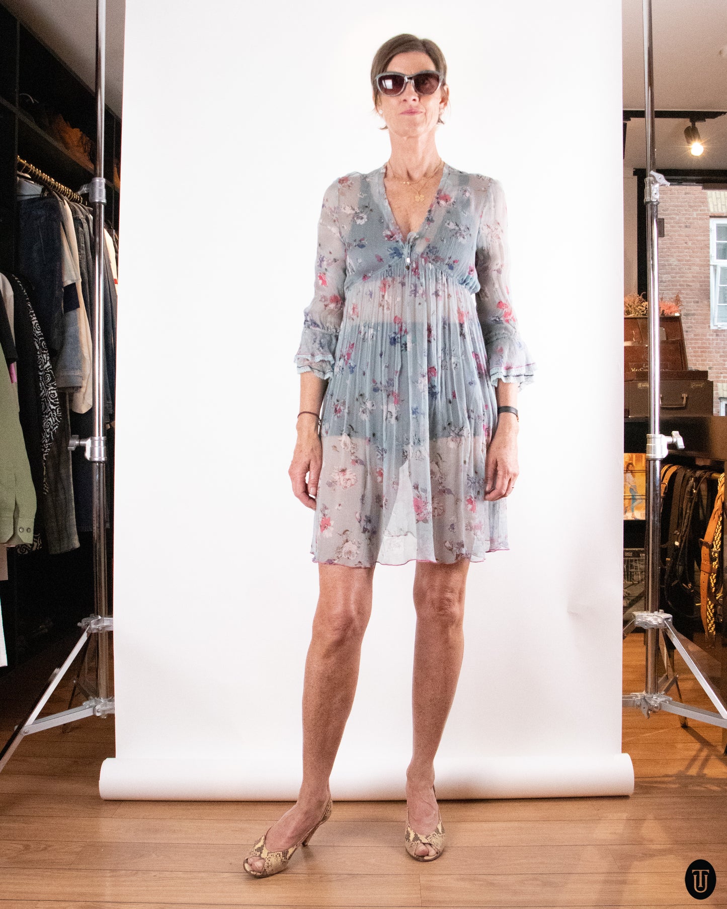 00's Mariella Rosatti Bohemian Mini Dress M