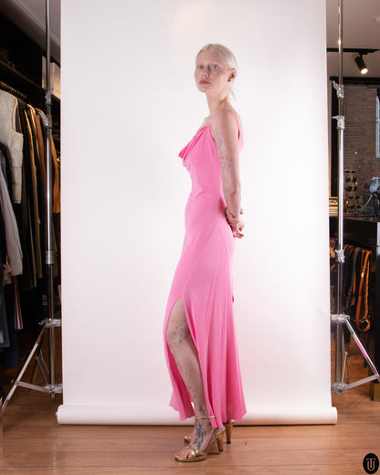 90's Versace Classic Hot Pink Slip Dress M