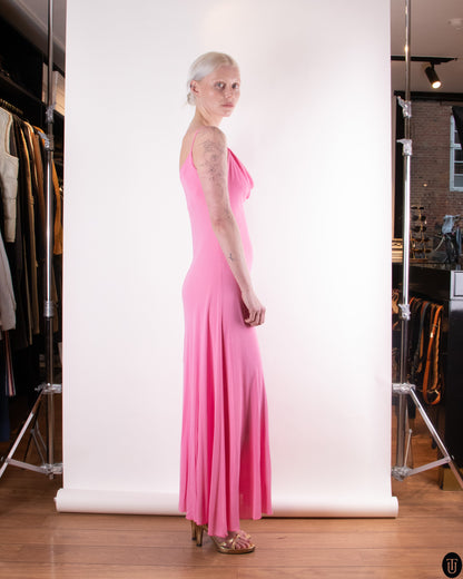 90's Versace Classic Hot Pink Slip Dress M