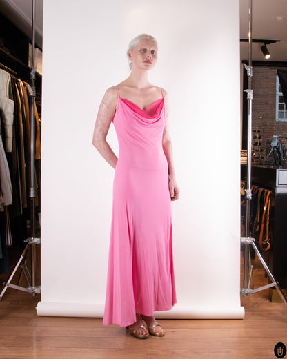90's Versace Classic Hot Pink Slip Dress M