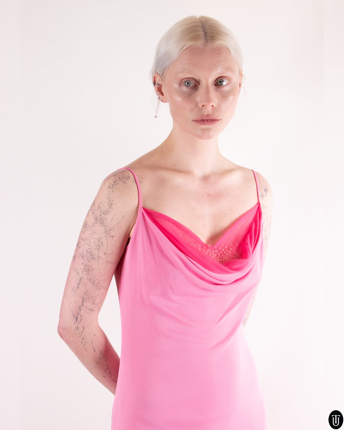 90's Versace Classic Hot Pink Slip Dress M