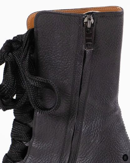 00s Chloé Black Lace-up Ribbon Boots
