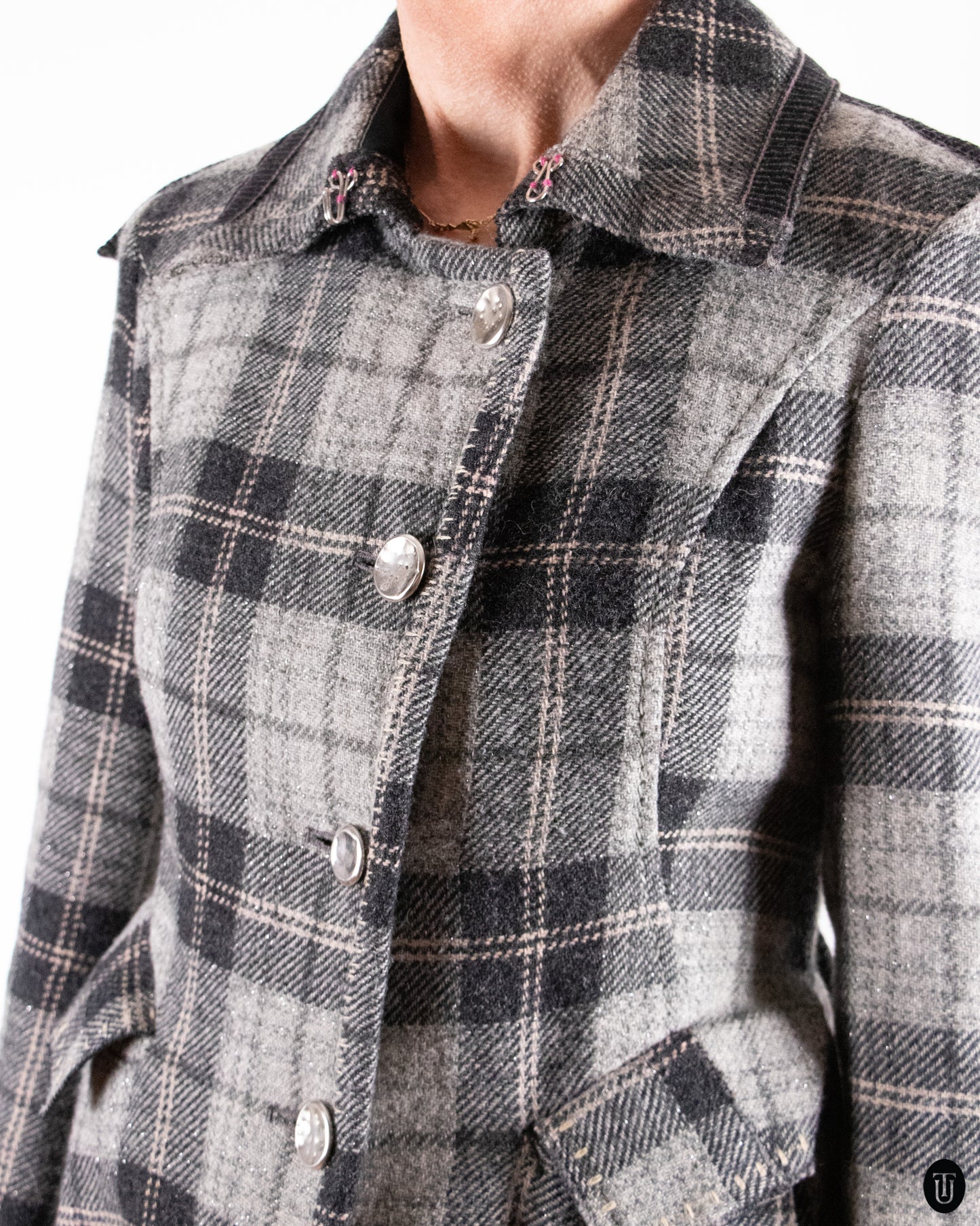 2000's Marithé + François Girbaud Plaid Wool Jacket L