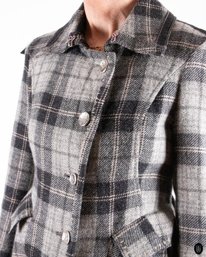 2000's Marithé + François Girbaud Plaid Wool Jacket L